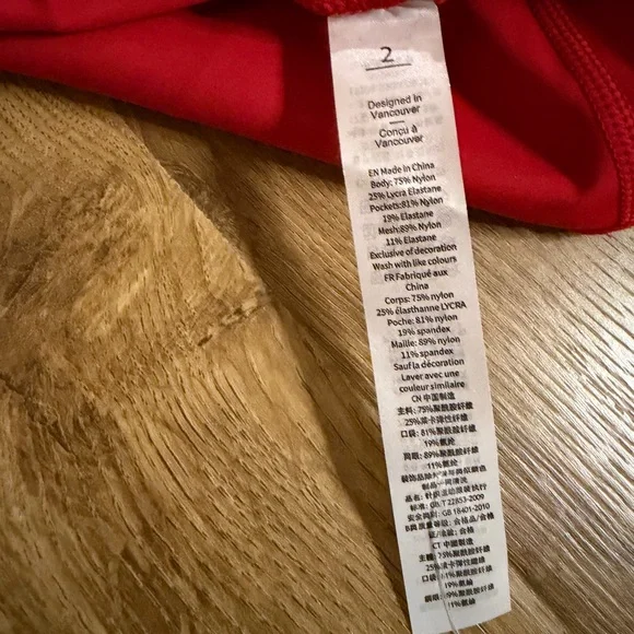 lululemon athletica Red Skinny Pants with Matching Zip Jacket - Picture 5 of 5